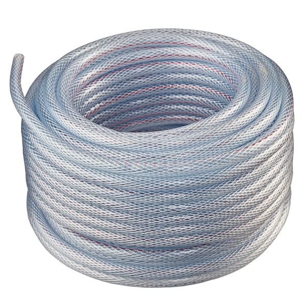 Hydromaxx 1/2" IDx5/8" ODx50Ft Reinforced Non-Toxic Braided Vinyl Tubing BRVT012050